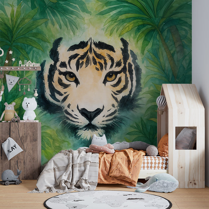 Papier peint tigre | Illustration Jungle Mystique