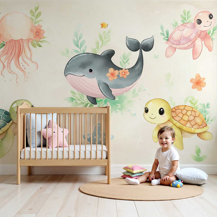 Barntapet | Äventyr under havet med söta djur