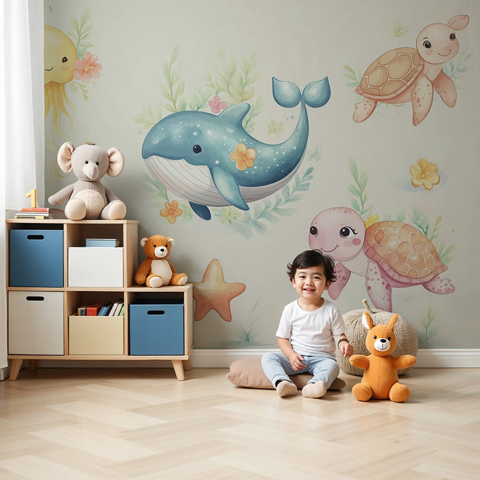 Nursery room wallpaper | Enchanted underwater world