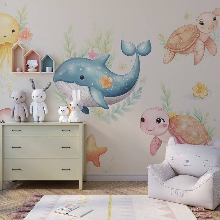 Nursery room wallpaper | Enchanted underwater world