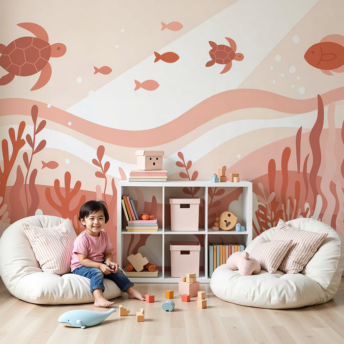 Barntapet | Havssköldpaddor och rosa koraller