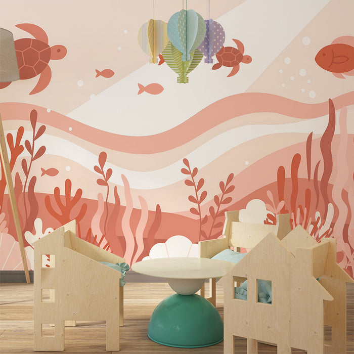 Barntapet | Havssköldpaddor och rosa koraller
