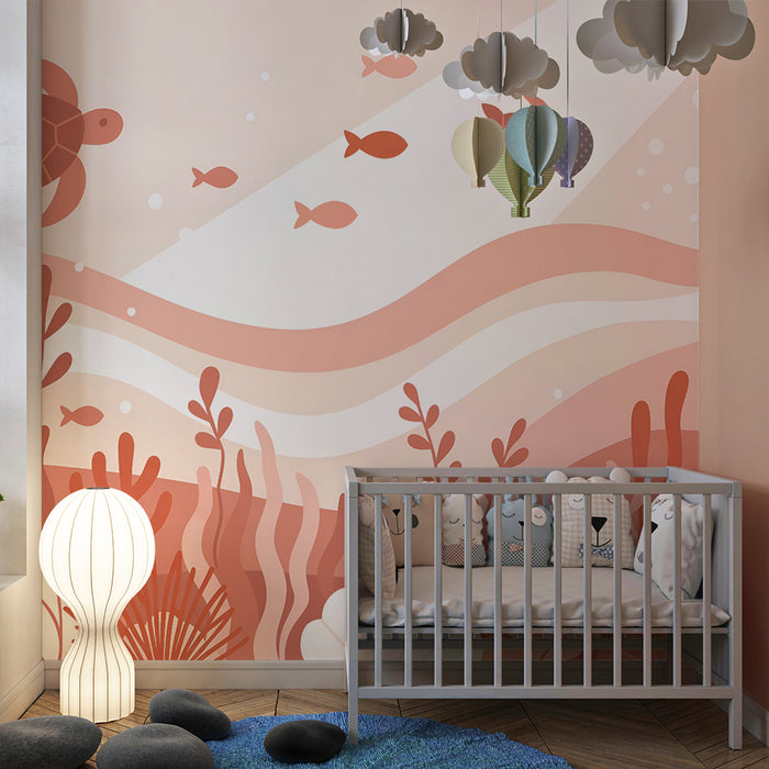 Barntapet | Havssköldpaddor och rosa koraller