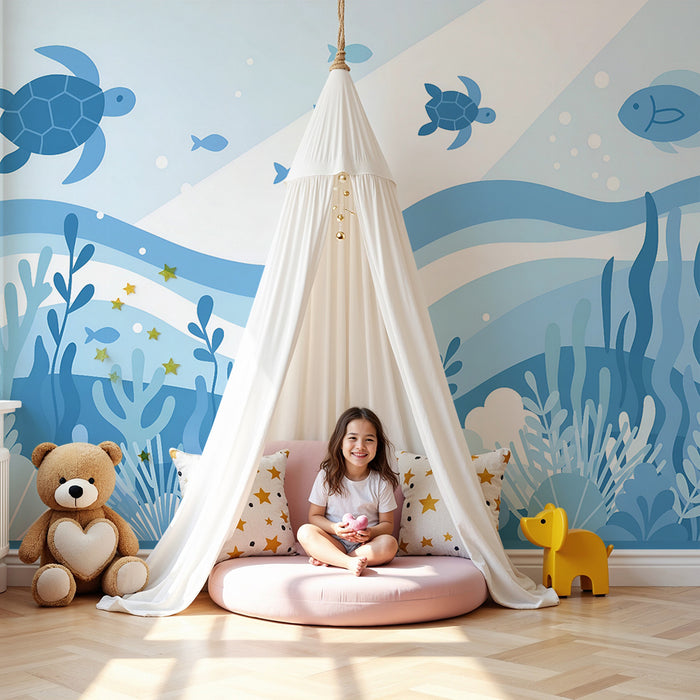 Kids room wallpaper | Peaceful underwater world