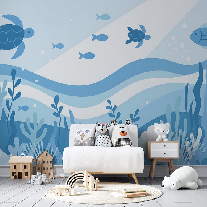 Kids room wallpaper | Peaceful underwater world