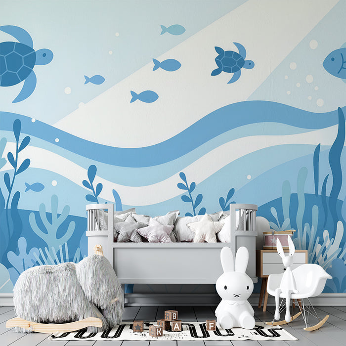Kids room wallpaper | Peaceful underwater world