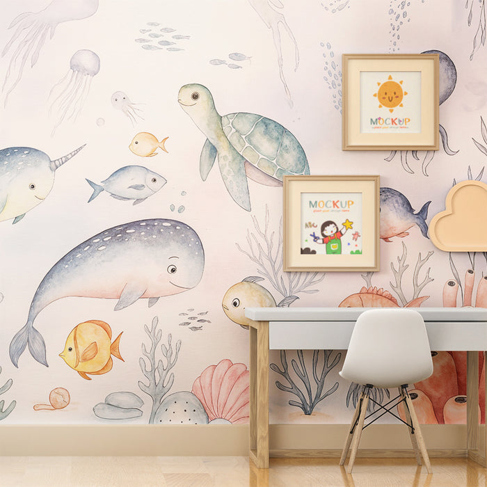 Paberitapet ookean | Värvilised merealused illustratsioonid