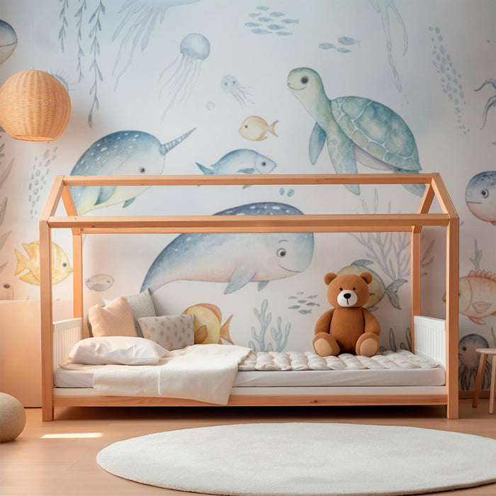 Paberitapet ookean | Värvilised merealused illustratsioonid