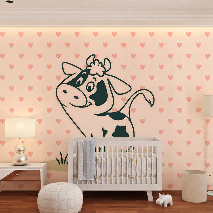 Børneværelse tapet sød ko | Børnevenligt og legende design