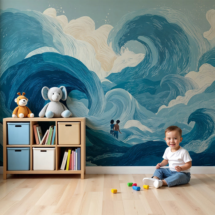 Paberitapet ookean | Sinised kunstilised lained