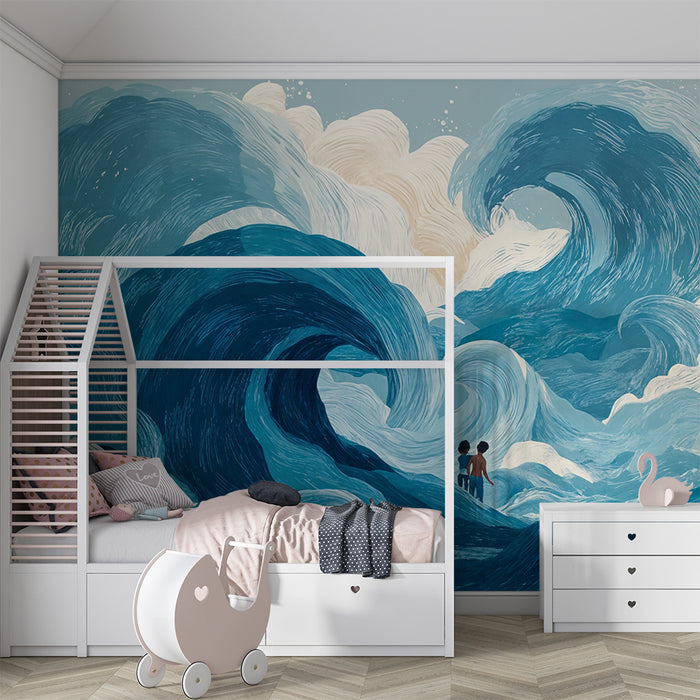 Paberitapet ookean | Sinised kunstilised lained