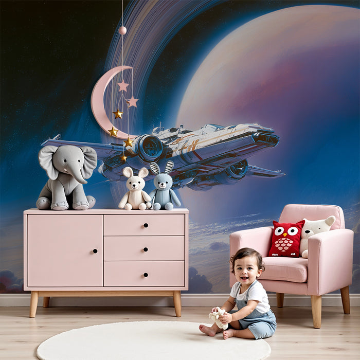 Lastenhuoneen tapetti | Avaruusseikkailu ja kaukainen planeetta
