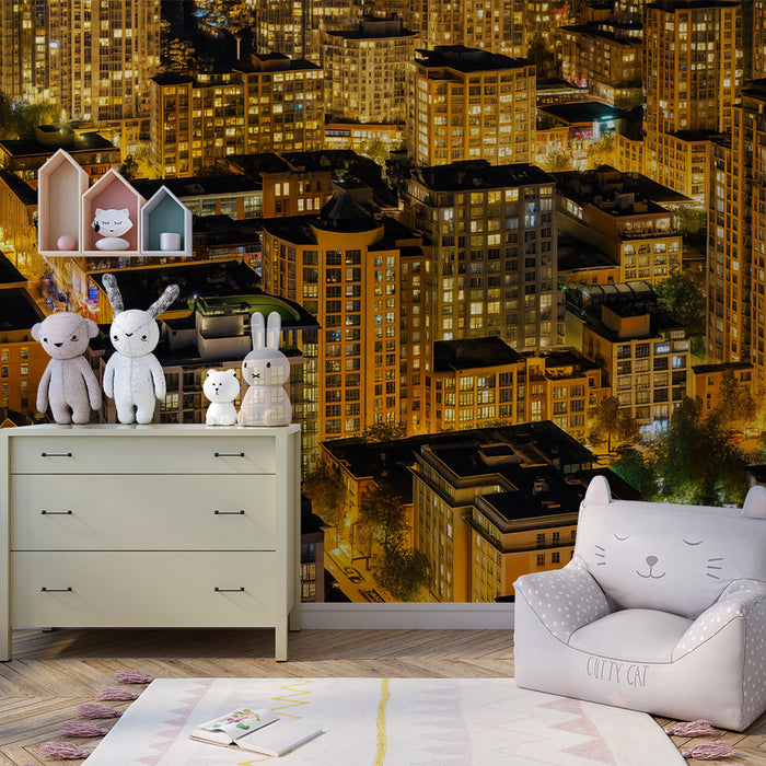 Χαρτί τοίχου παιδικού δωματίου | Νυχτερινό φωτεινό κέντρο