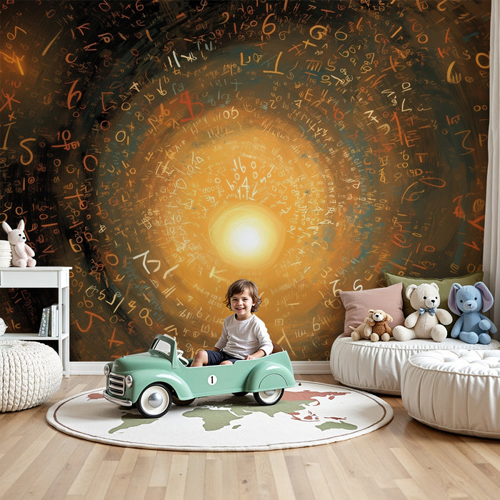 Gyermekszoba tapéta | Fényes digitális spirál