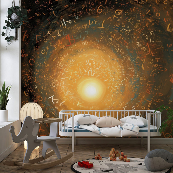 Gyermekszoba tapéta | Fényes digitális spirál