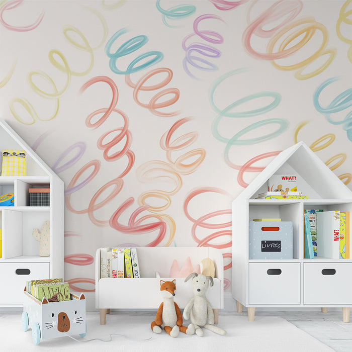 Papel pintado infantil | Espirales coloridas alegres